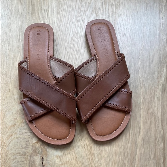 Jack Rogers Shoes - Jack Rogers Brown Leather Women's Sandals. Cross